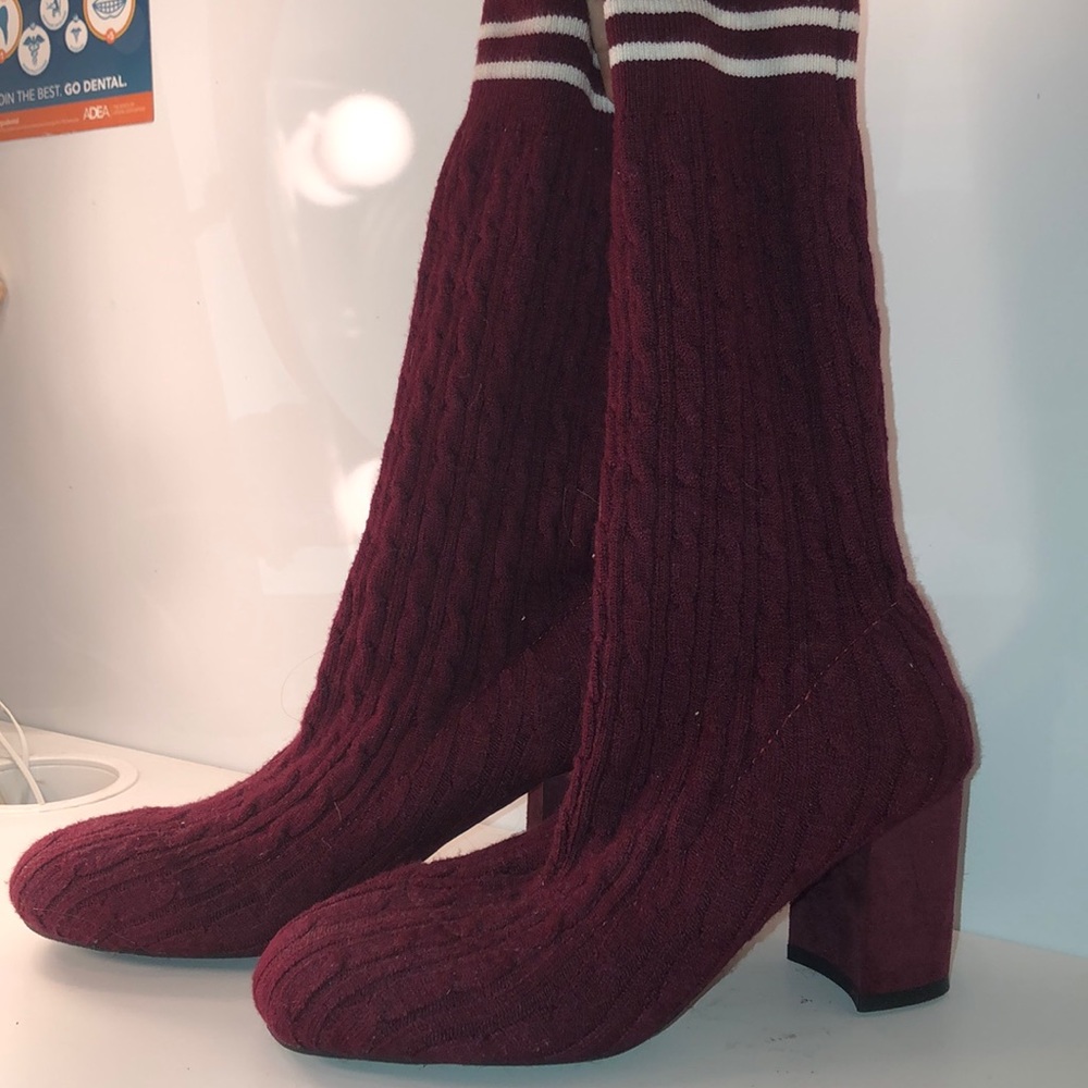 Burgundy ankle heels  (accepting offers)